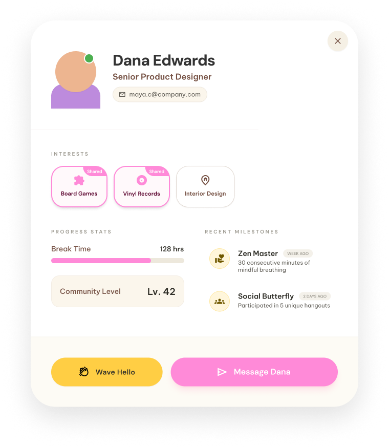 Personal profile interface