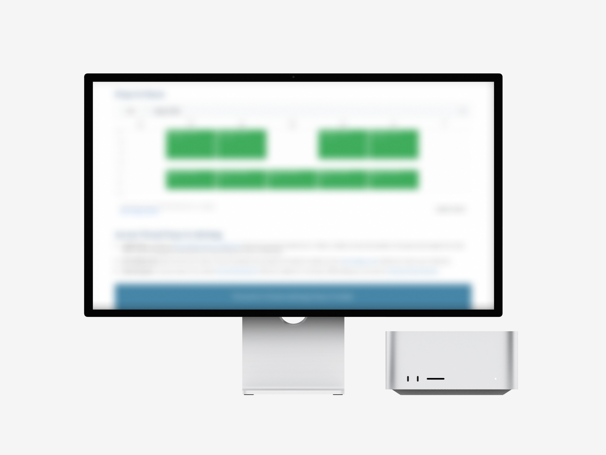 The redesigned Virtual Front Desk page on a desktop display, blurred — the design is internal to UC Berkeley